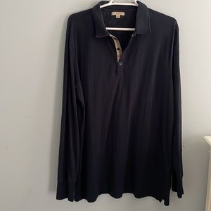 Mens Burberry navy  long sleeve polo XXL